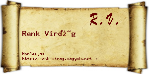 Renk Virág névjegykártya